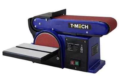 T-Mech Lijadora de plato, banda pivotable con tope | 500W función de lijado de disco y banda |Lijadora Electrica de Mesa T-Mech Lijadora de plato, banda pivotable con tope | 500W función de lijado de disco y banda |Lijadora Electrica de Mesa